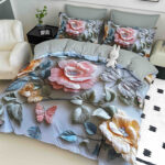 Lenjerie de Pat de Crăciun – Imprimeu 5D, 6 Piese, Cearșaf cu Elastic, pentru Pat Dublu,finet-24 - imagine 2