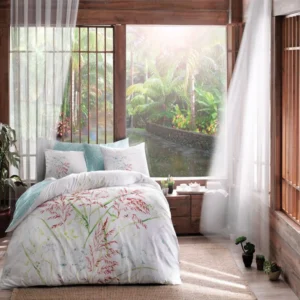 Lenjerie de Pat Deluxe Antisifonare 100% Bumbac Satinat Benicia