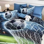 Lenjerie de Pat 6 Piese – Finet, Cearșaf cu Elastic, Imprimare Digitală 5D-Fotbal2 - imagine 3