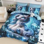 Lenjerie de Pat Finet – 4 piese, imprimare digitală 5D, pentru 1 persoană