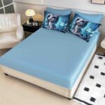 Lenjerie de Pat Finet – Imprimare Digitală 5D, 4 Piese, pentru 1 Persoană, Cearșaf cu Elastic-Unicorn - imagine 2