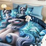 Lenjerie de Pat Finet – Imprimare Digitală 5D, 4 Piese, pentru 1 Persoană, Cearșaf cu Elastic-Unicorn - imagine 3