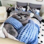 Lenjerie de Pat 6 Piese – Finet, Cearșaf cu Elastic, Imprimare Digitală 5D