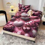 Husă de pat 3 piese 5D cu elastic 160×200+25 cm