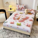 Husă de pat 3 piese 5D cu elastic 160×200+25 cm