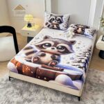 Husă de pat 3 piese 5D cu elastic 160×200+25 cm