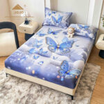 Husă de pat 3 piese 5D cu elastic 160×200+25 cm