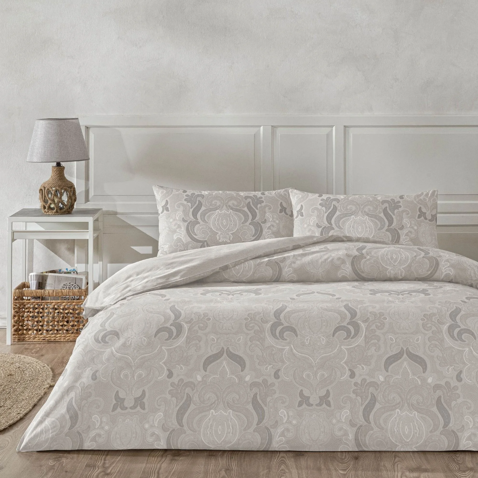 lenjerie-pat-king-size-norellia-gri-tac-bumbac-ranforce lenjerie-pat-king-size-norellia-gri-tac-bumbac-ranforce