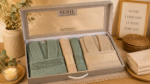 Set cadou premium halate și prosoape din bumbac 100% – 2 halate unisex + 4 prosoape, cutie elegantă cu mâner-