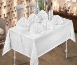 Fata De Masa Colber Jaquard Damasc Deluxe Alba150×360 cm 26 piese