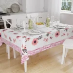 Față de Masă Digital Jacquard cu Anemone 150x220 cm – Model Floral Elegant