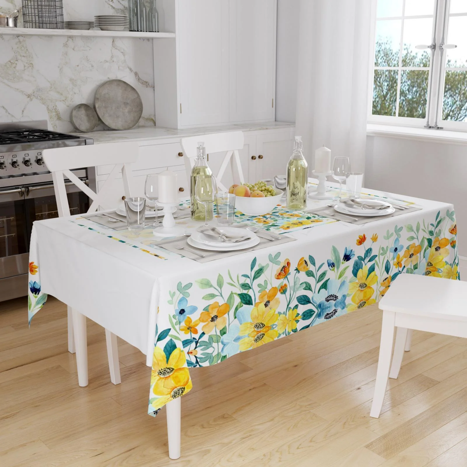 fata-de-masa-digital-jaquard-flori-de-margarete-150x220-cm Față de Masă Digital Jacquard cu Margarete 150x220 cm – Model Floral Elegant, 100% Poliester
