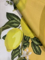 Față de Masă Digital Jacquard cu Lămâi 150x220 cm – Model Mediteranean, 100% Poliester, Elegantă și Rezistentă