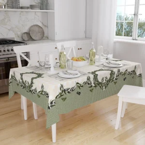 Față de Masă Digital Jacquard cu Măsline 150x220 cm – Model Mediteranean, Elegantă și Rezistentă