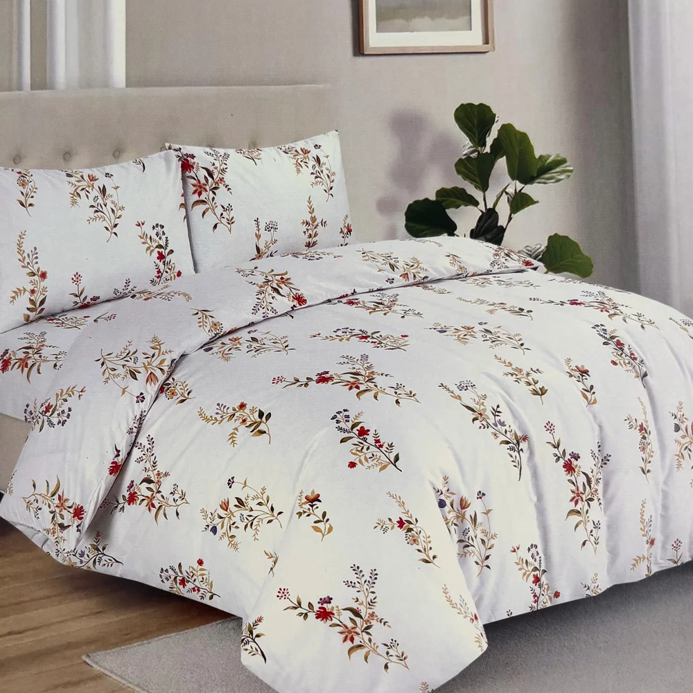 Lenjerie Pat Dubla DELUXE Pucioasa Donna Bej, Bumbac 100% 1 Lenjerie Pat Dubla DELUXE Donna Bej
