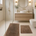 Set Covorașe Baie 100% Bumbac Arabesc Maro Tropik – Design Elegant