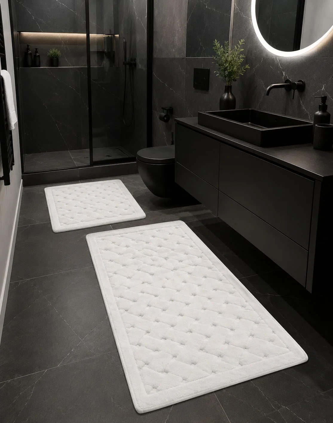 set-covorase-baie-100-bumbac-lines-alb-tropik-design-elegant Set Covorașe Baie 100% Bumbac Lines Alb Tropik – Design Elegant