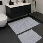 Set Covorașe Baie 100% Bumbac Lines Gri Tropik – Design Elegant