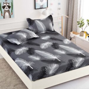 Husă de Pat 3 Piese – Finet Gros , Cearșaf cu Elastic 180×200+25 cm, 2 Fețe de Pernă 50×70