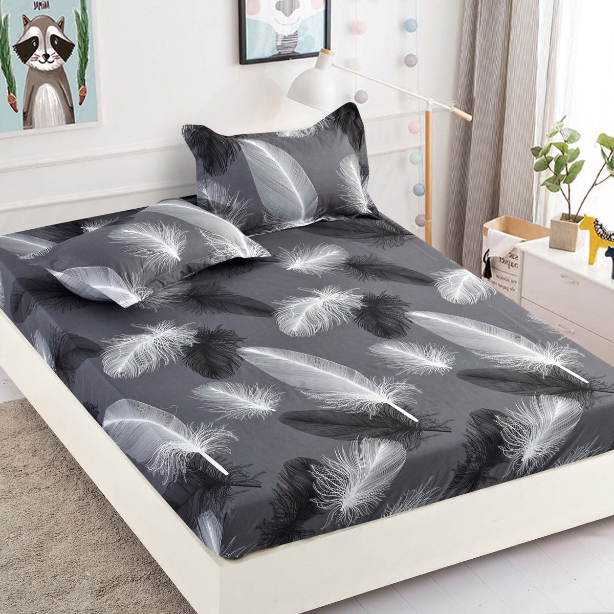 Husă de Pat 3 Piese – Finet Gros , Cearșaf cu Elastic 180×200+25 cm, 2 Fețe de Pernă 50×70 Husă de Pat 3 Piese – Finet Gros , Cearșaf cu Elastic 180×200+25 cm, 2 Fețe de Pernă 50×70