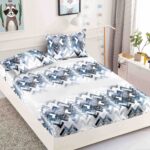 Husă de Pat 3 Piese – Finet Gros , Cearșaf cu Elastic 180×200+25 cm, 2 Fețe de Pernă 50×70