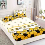 Husă de Pat 3 Piese – Finet Gros , Cearșaf cu Elastic 180×200+25 cm, 2 Fețe de Pernă 50×70