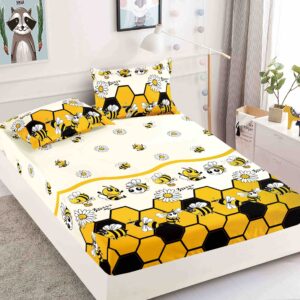 Husă de Pat 3 Piese – Finet Gros , Cearșaf cu Elastic 180×200+25 cm, 2 Fețe de Pernă 50×70