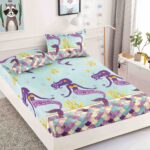 Husă Pat 3 Piese cu Elastic 180x200 cm ,cearceaf+2 fete de perna