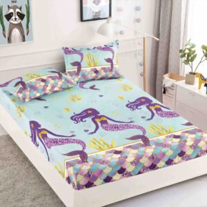 Husă Pat 3 Piese cu Elastic 180x200 cm ,cearceaf+2 fete de perna