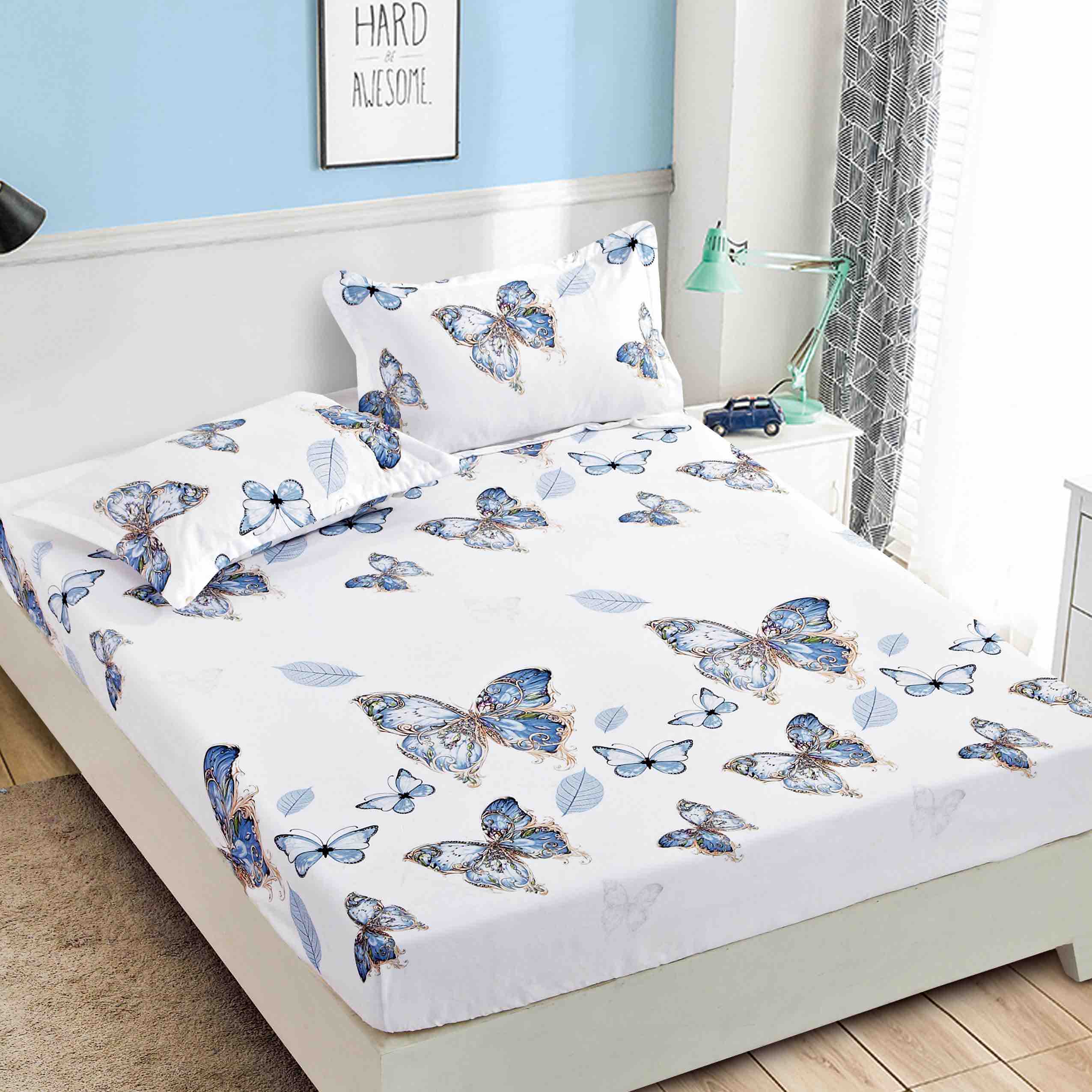 Husă de Pat 3 Piese – Finet Gros , Cearșaf cu Elastic 180×200+25 cm, 2 Fețe de Pernă 50×70 Husă de Pat 3 Piese – Finet Gros , Cearșaf cu Elastic 180×200+25 cm, 2 Fețe de Pernă 50×70