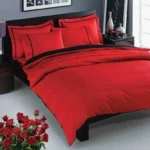 Lenjerie Pat King Size 300 TC Prestige Roșu TAC – Bumbac Dublu Satinat Ambalaj Cadou Elegant