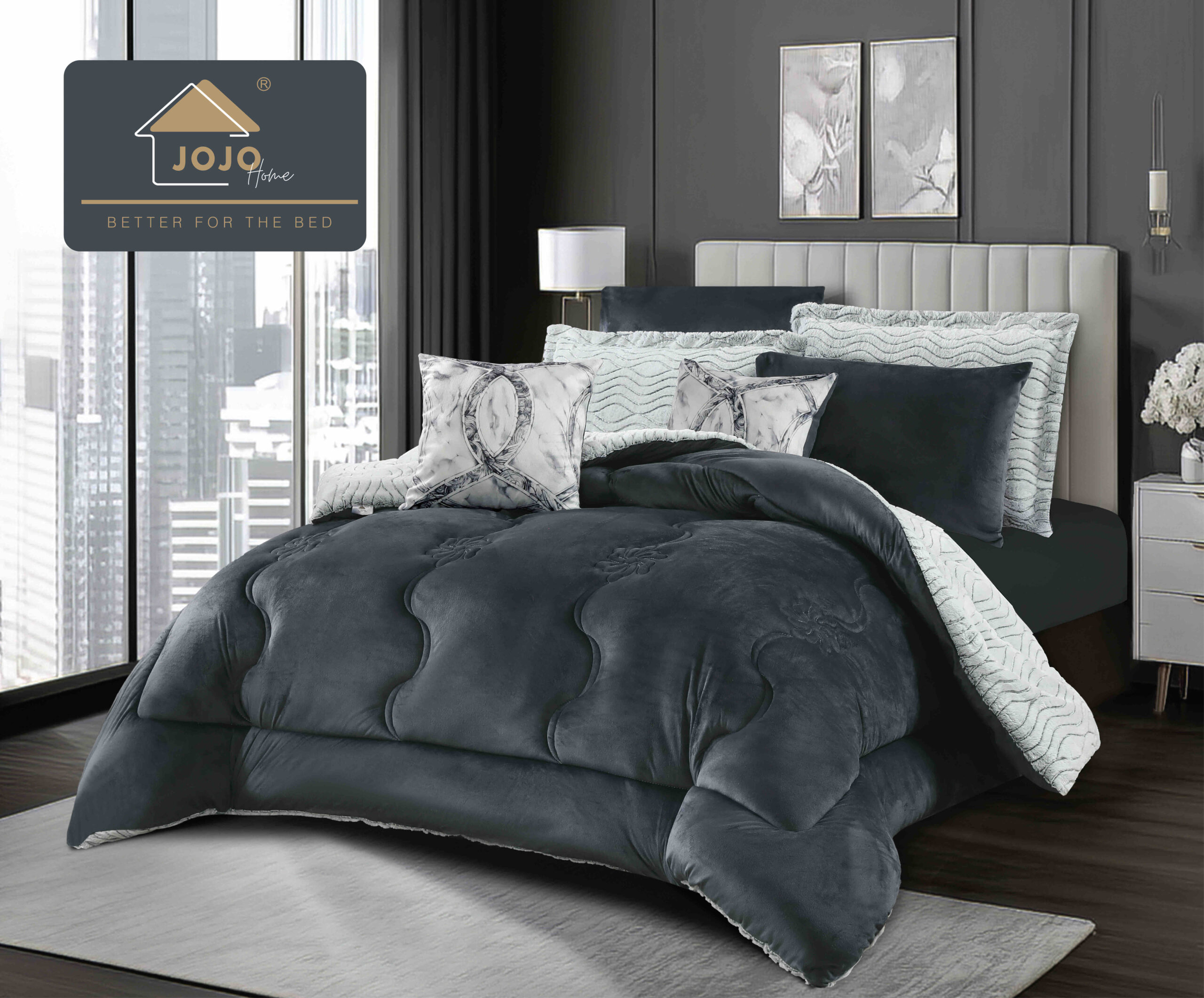 Set Lenjerie de Pat cu Blăniță Moale și Pilotă 6 Piese,aspect catifelat 200x230 cm-Negru Set Lenjerie de Pat cu Blăniță Moale și Pilotă 6 Piese,aspect catifelat 200x230 cm-Negru