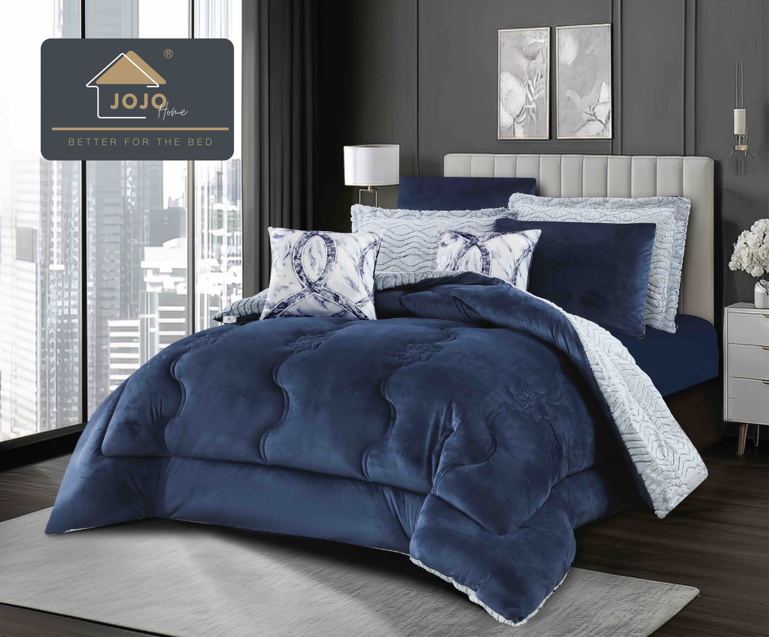 Set Lenjerie de Pat cu Blăniță Moale și Pilotă 6 Piese,aspect catifelat 200x230 cm-Albastru Set Lenjerie de Pat cu Blăniță Moale și Pilotă 6 Piese,aspect catifelat 200x230 cm-Albastru