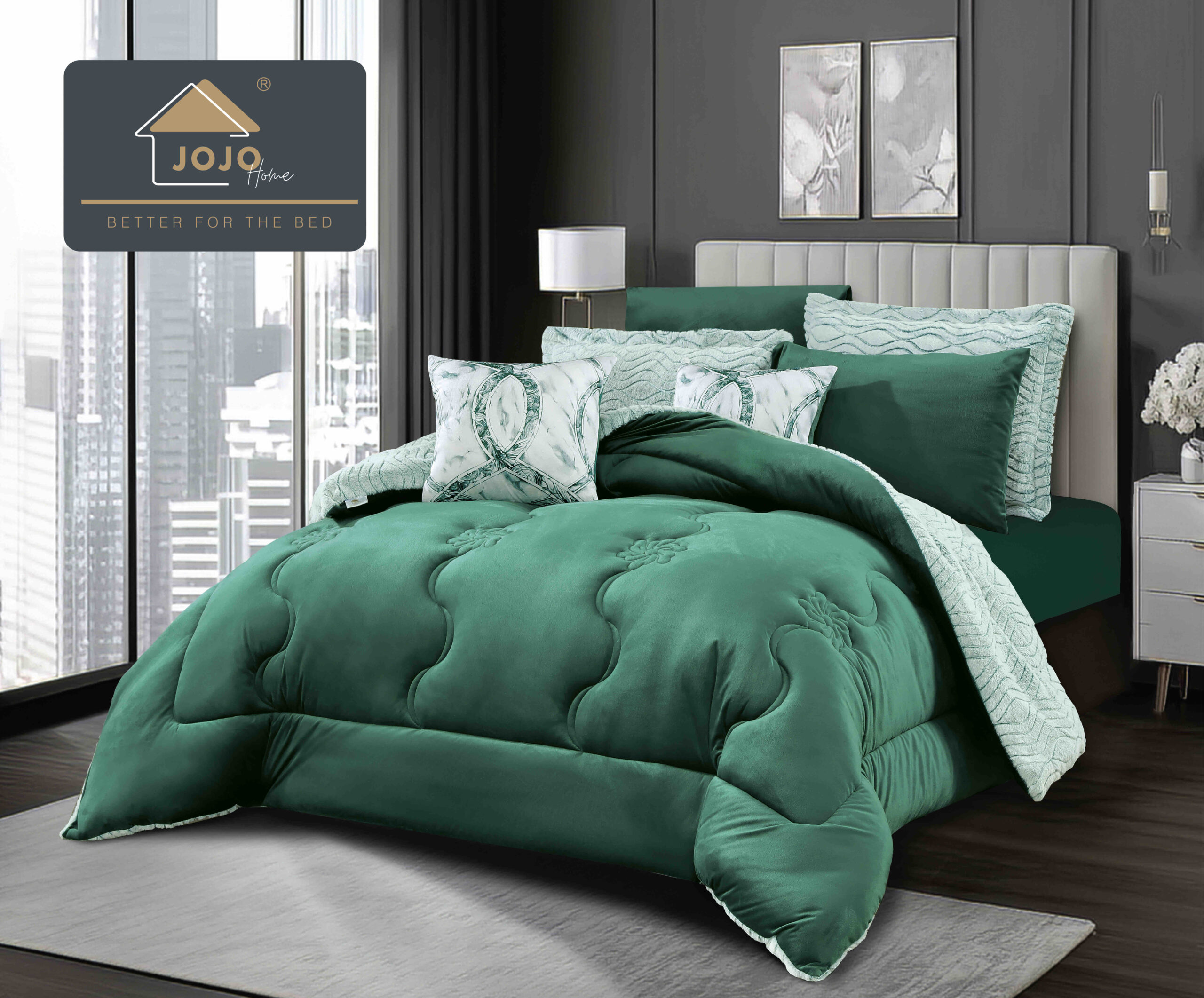 Set Lenjerie de Pat cu Blăniță Moale și Pilotă 6 Piese,aspect catifelat 200x230 cm-Verde Set Lenjerie de Pat cu Blăniță Moale și Pilotă 6 Piese,aspect catifelat 200x230 cm-Verde