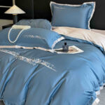 Lenjerie De Pat cu broderie Bumbac Satinat 100% Deluxe Antisifonare-Ambalaj Cadou Elegant - imagine 3