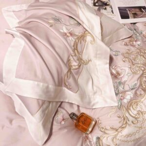 Lenjerie De Pat cu broderie Bumbac Satinat 100% Deluxe Antisifonare,Roz-Ambalaj Cadou Elegant 1 Lenjerie De Pat cu broderie Bumbac Satinat 100% Deluxe Antisifonare,Roz-Ambalaj Cadou Elegant