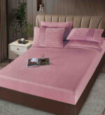 Set Lenjerie de Pat cu Blăniță Moale și Pilotă 6 Piese 200x230 cm-Roz - imagine 2