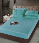Set Lenjerie de Pat cu Blăniță Moale și Pilotă 6 Piese 200x230 cm-Turcoaz - imagine 2