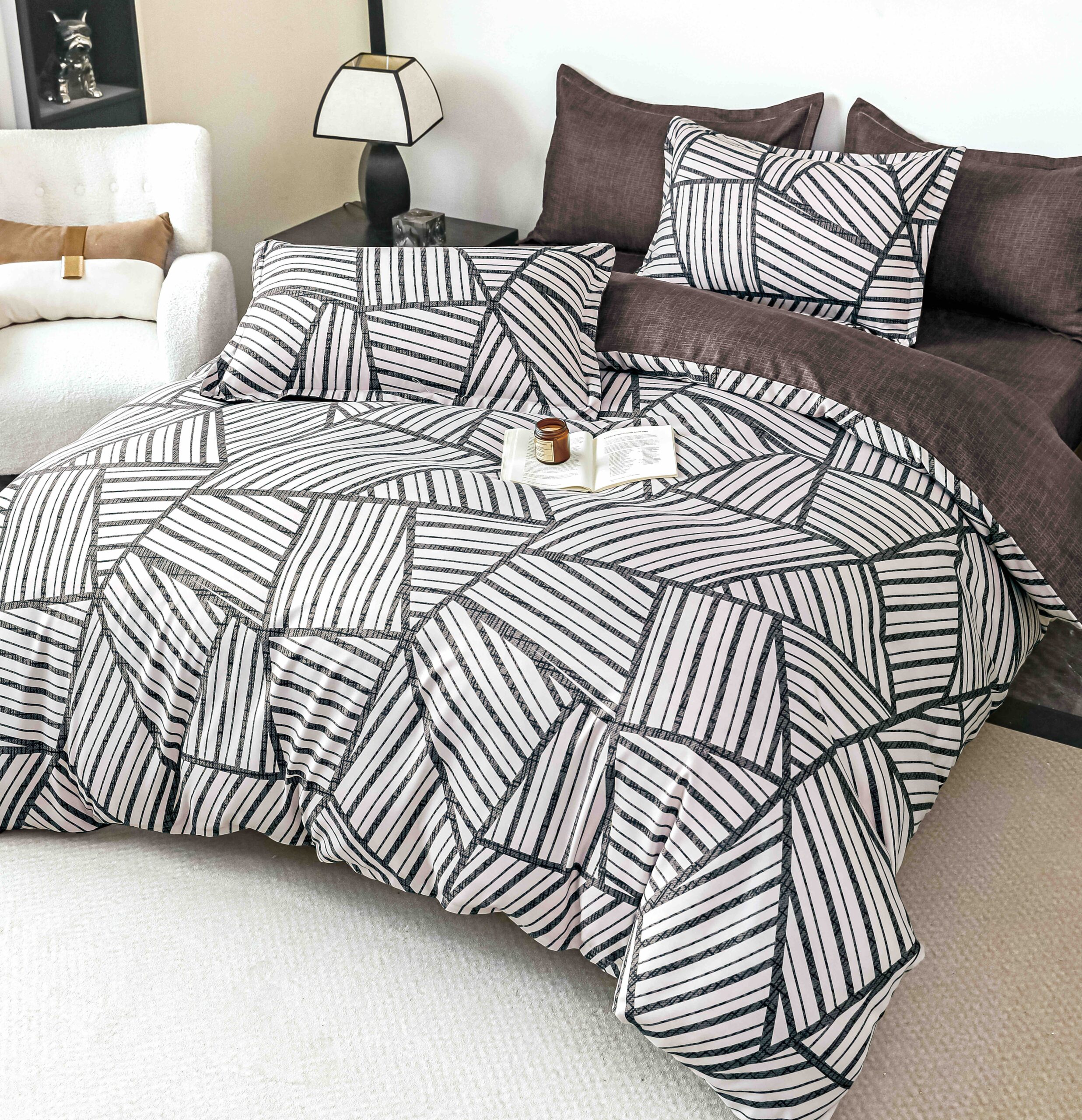 Lenjerie de pat Finet cu elastic 6 piese,king size Lenjerie de pat Finet cu elastic 6 piese,king size