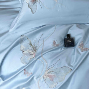 Lenjerie De Pat cu broderie Bumbac Satinat 100% Deluxe Antisifonare-Ambalaj Cadou Elegant 1 Lenjerie De Pat cu broderie Bumbac