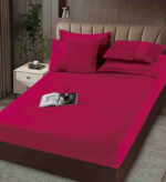 Set Lenjerie de Pat cu Blăniță Moale și Pilotă 6 Piese 200x230 cm-Burgundy - imagine 3