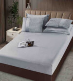 Set Lenjerie de Pat cu Blăniță Moale și Pilotă 6 Piese 200x230 cm-Gri - imagine 2